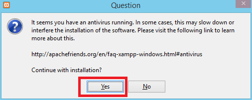 xampp notify virus